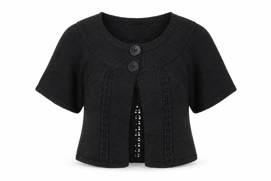 Marks & Spencer Women’s Navy UK 12 Short Sleeve Chunky Knit Cardigan