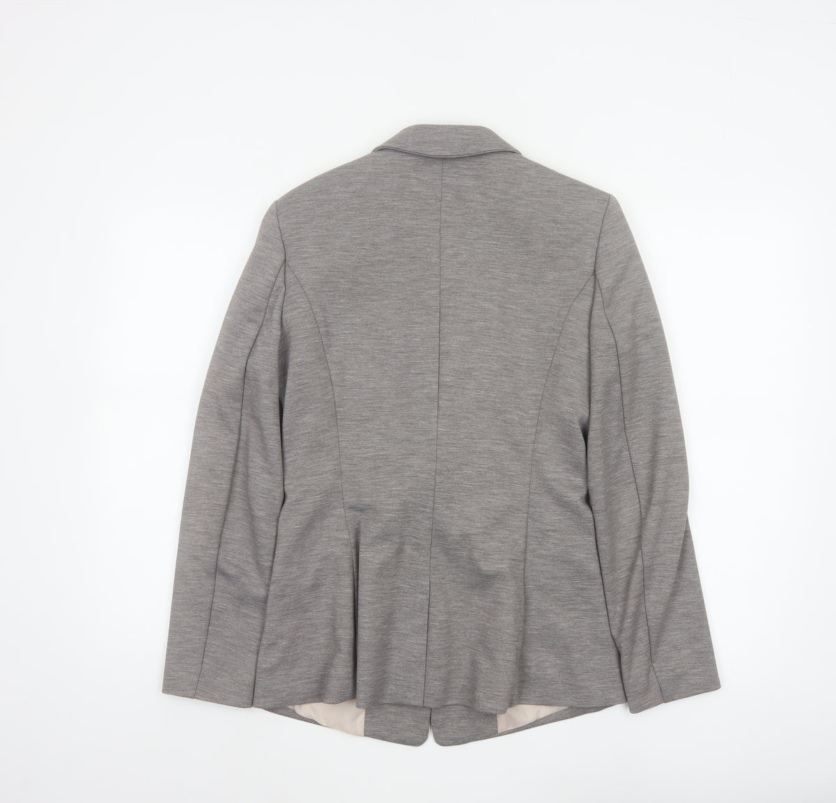H&M Women's Grey UK 10 Single-Breasted Stretch Lined Blazer