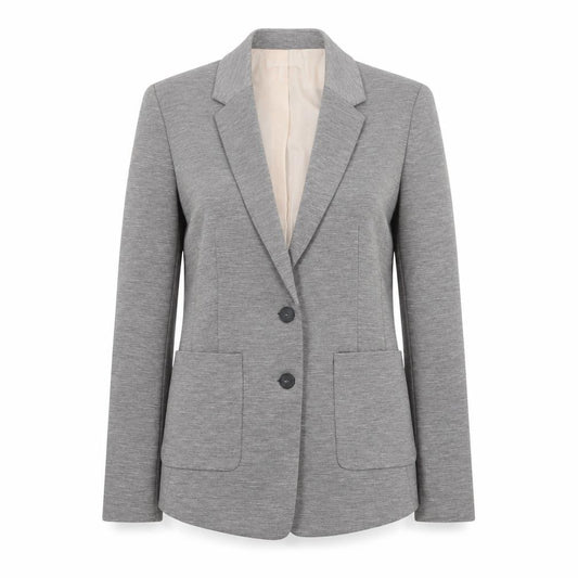 H&M Women's Grey UK 10 Single-Breasted Stretch Lined Blazer