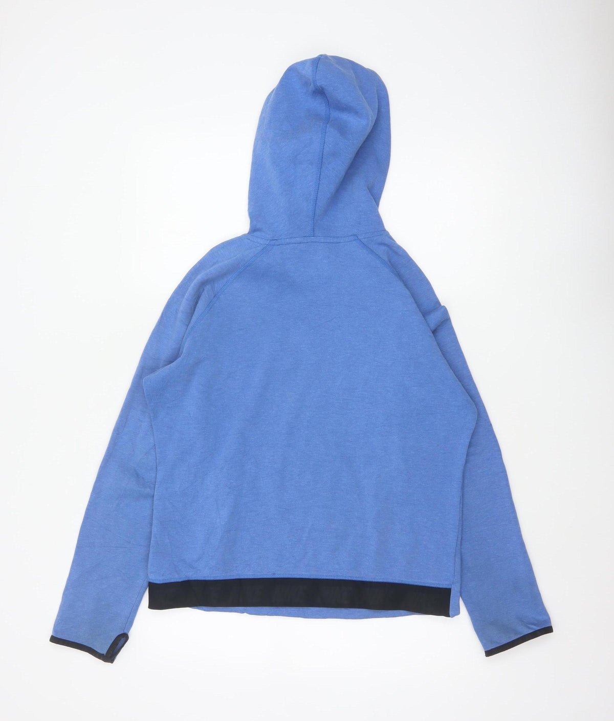 Nike Women Blue L Pullover Hoodie Logo Zip Pockets Tech Fleece