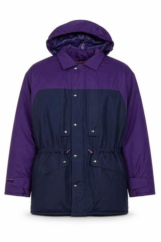 Gelert Arran Men's L Purple Navy Hooded Waterproof Padded Parka Coat