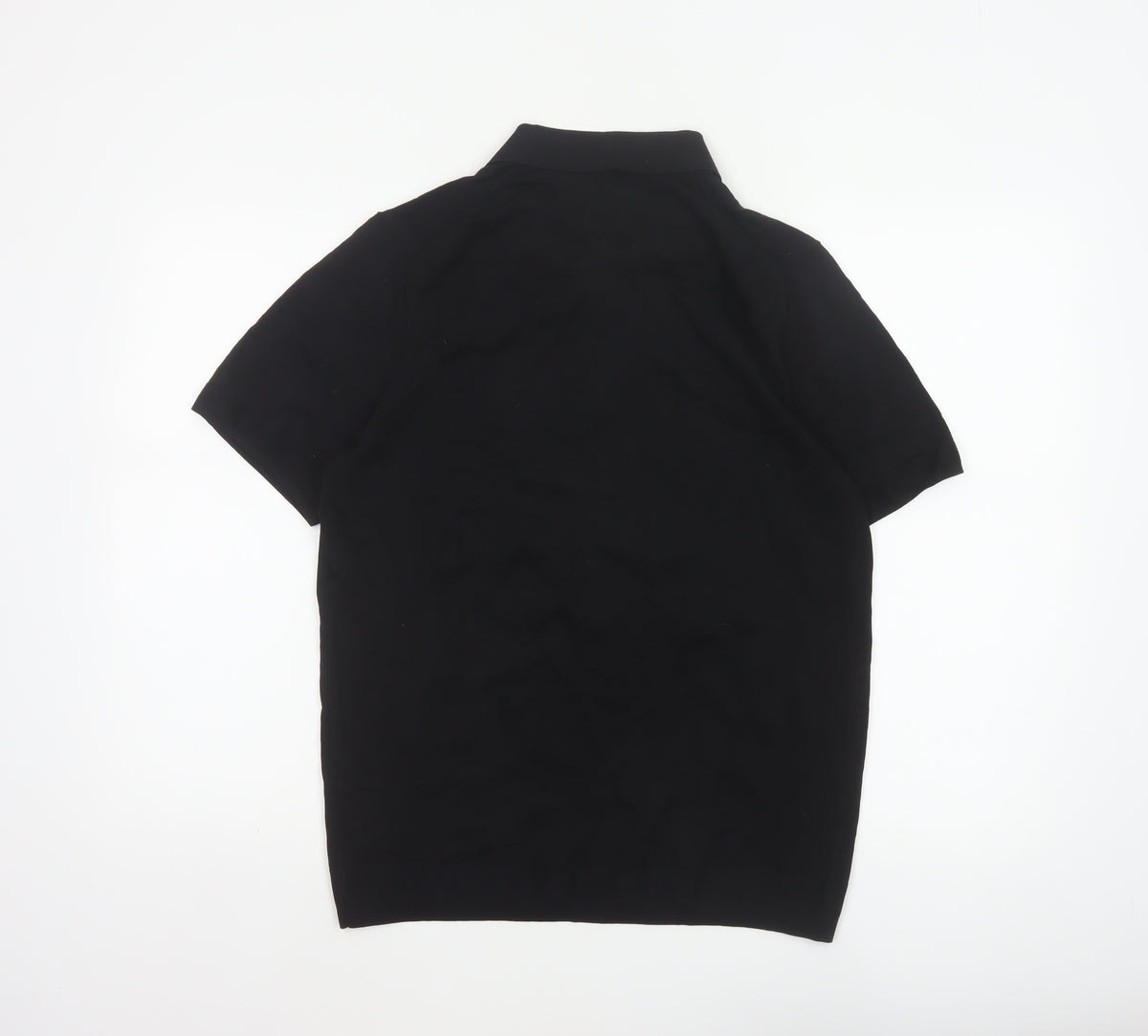 Massimo Dutti Studio Men’s Black Silk Cotton Short Sleeve Polo S