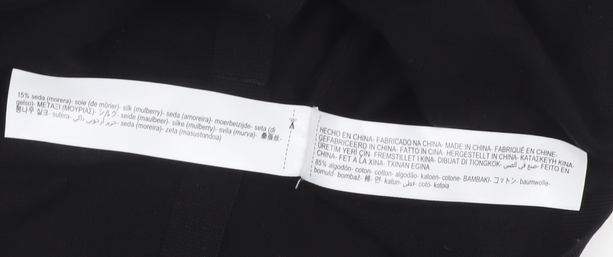 Massimo Dutti Studio Men’s Black Silk Cotton Short Sleeve Polo S