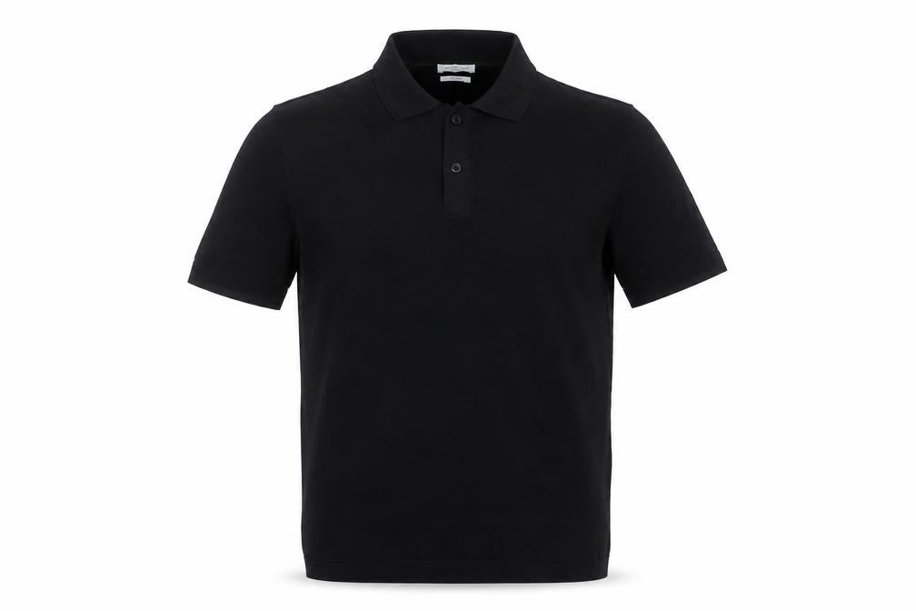 Massimo Dutti Studio Men’s Black Silk Cotton Short Sleeve Polo S