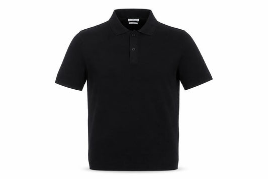 Massimo Dutti Studio Men’s Black Silk Cotton Short Sleeve Polo S