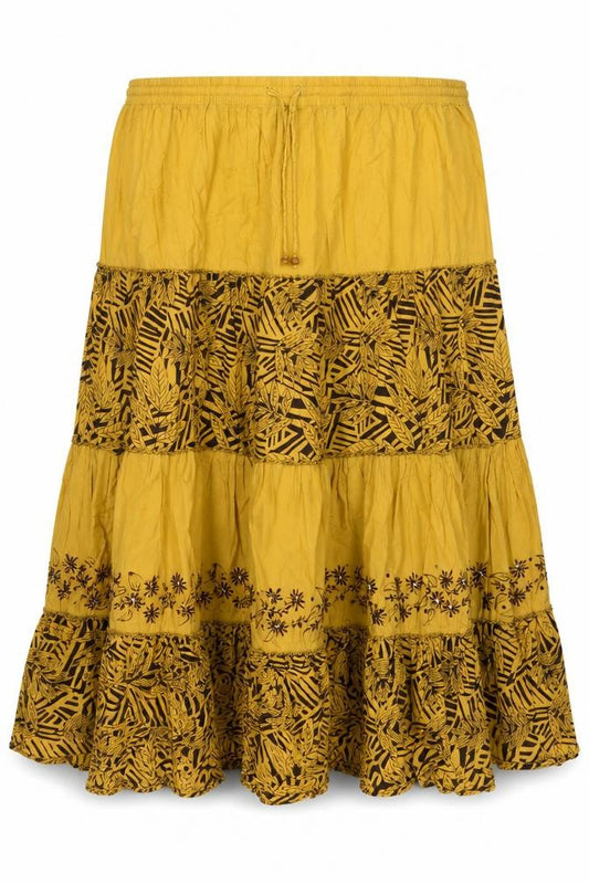 Roman Originals Women’s Yellow UK 22 Long Peasant Floral Skirt