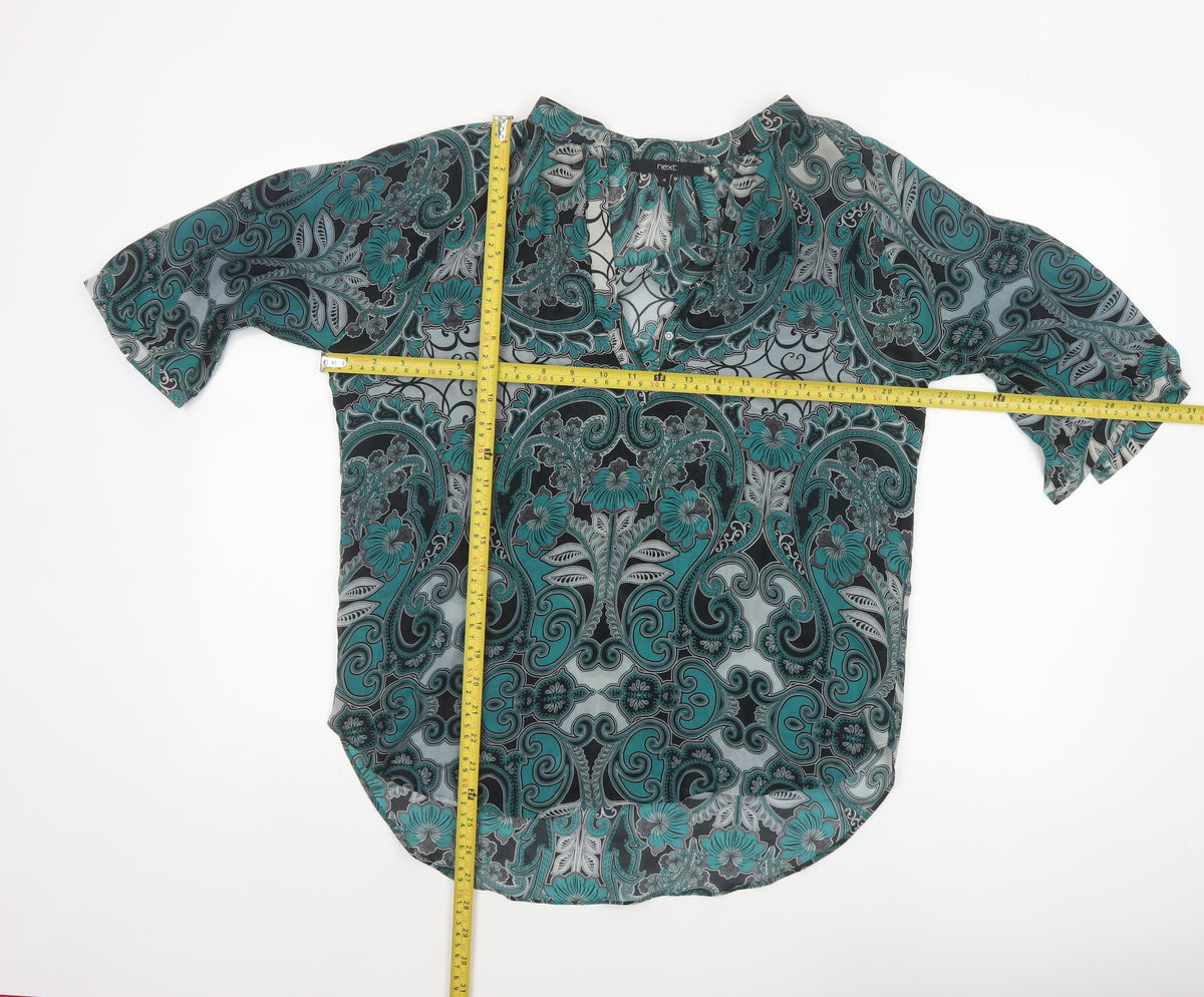 Next Women’s Multicoloured Size 12 Paisley Kimono Sleeve Blouse