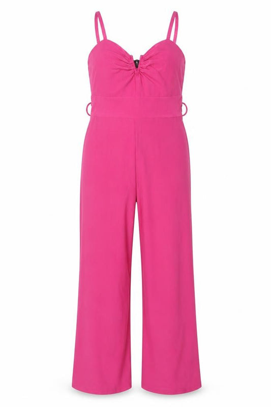 AX Paris Women Pink UK 12 Ruched Sweetheart Wide Leg Jumpsuit