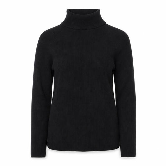 Next Women Black M Roll Neck Rib Knit Jumper Long Sleeve Stretch
