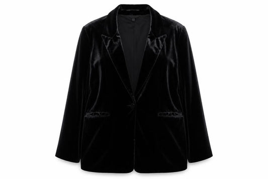 Dorothy Perkins Women’s Black Velvet Tuxedo Blazer UK 20 Lined