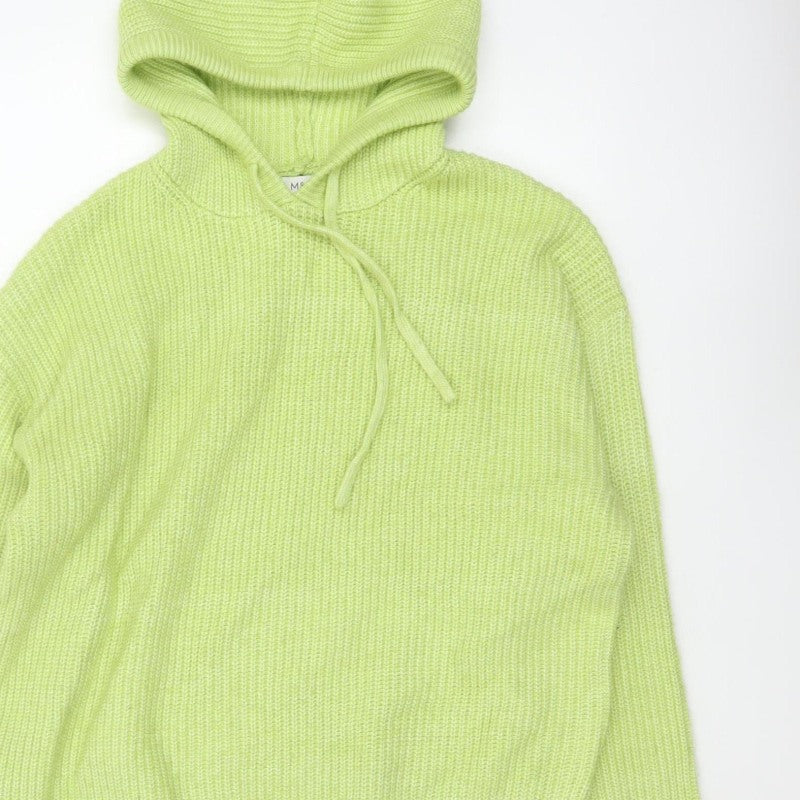 Marks and Spencer Women Green M Hooded Knit Pullover Jumper