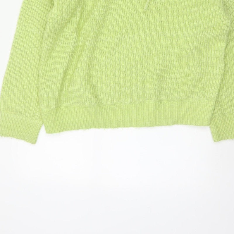 Marks and Spencer Women Green M Hooded Knit Pullover Jumper