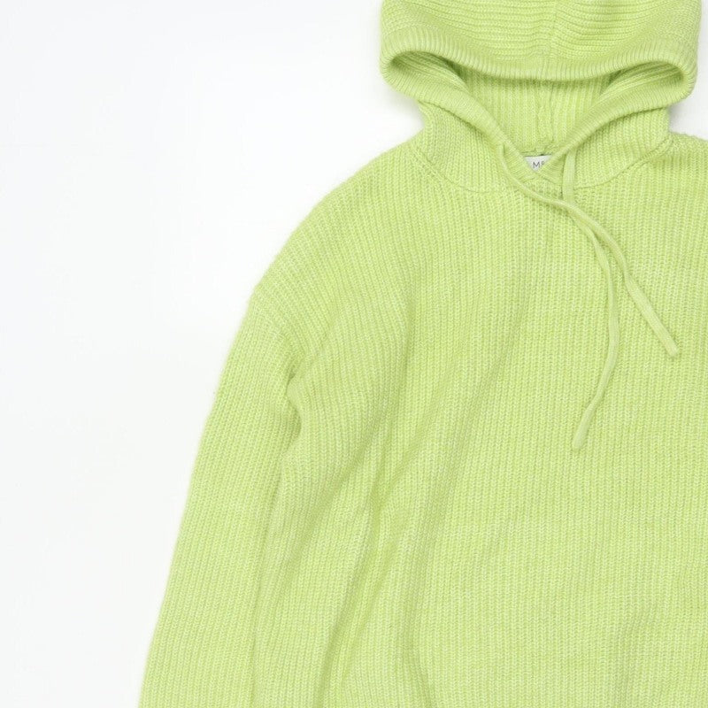 Marks and Spencer Women Green M Hooded Knit Pullover Jumper