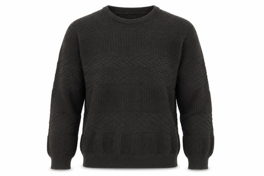 Marks and Spencer Men Brown L Cable Knit Cotton Crew Neck Jumper