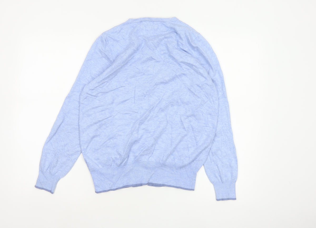 Nutmeg Women Blue Size 14 Viscose Knit Button Front Cardigan