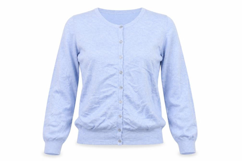 Nutmeg Women Blue Size 14 Viscose Knit Button Front Cardigan