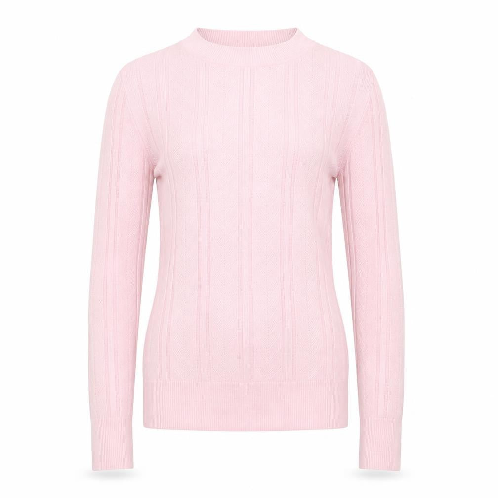 Miss Selfridge Women Pink UK 8 Cable Knit Round Neck Pullover Jumper