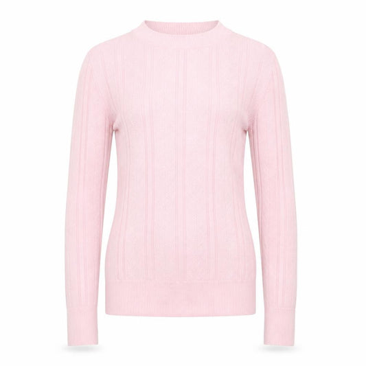Miss Selfridge Women Pink UK 8 Cable Knit Round Neck Pullover Jumper