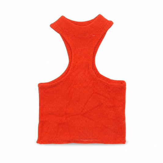 Collusion Women Orange UK 10 Cropped Knit Racerback Tank Top