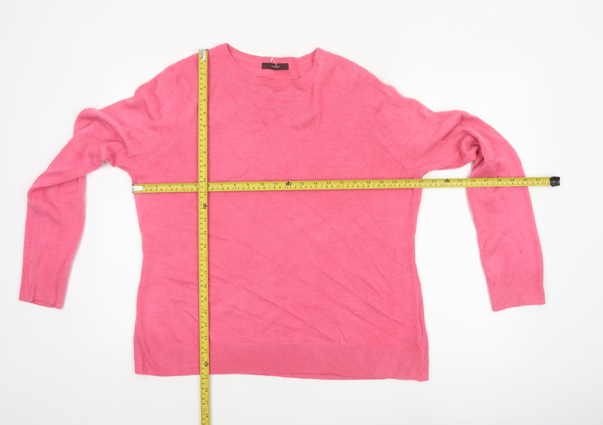 Savoir Women Pink Size 20 Fine Knit Round Neck Pullover Jumper