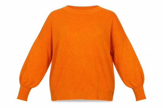 Boohoo Women Orange UK 16 Pullover Jumper Balloon Sleeve Knit