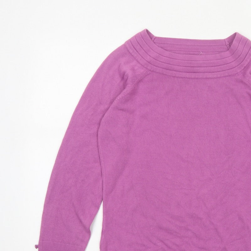 Marks & Spencer Women Pink UK 12 Cowl Neck Button Cuff Jumper