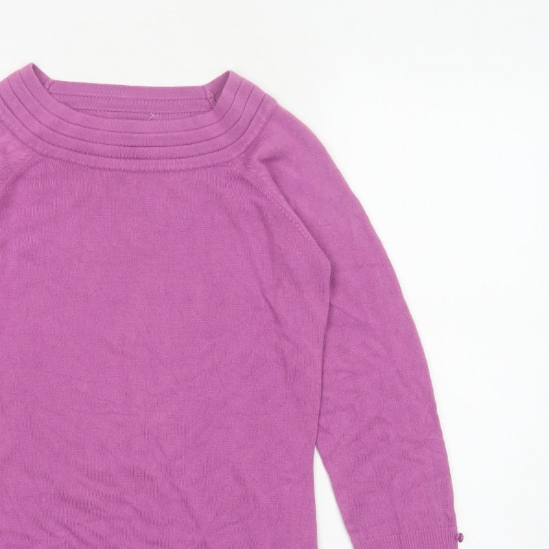 Marks & Spencer Women Pink UK 12 Cowl Neck Button Cuff Jumper