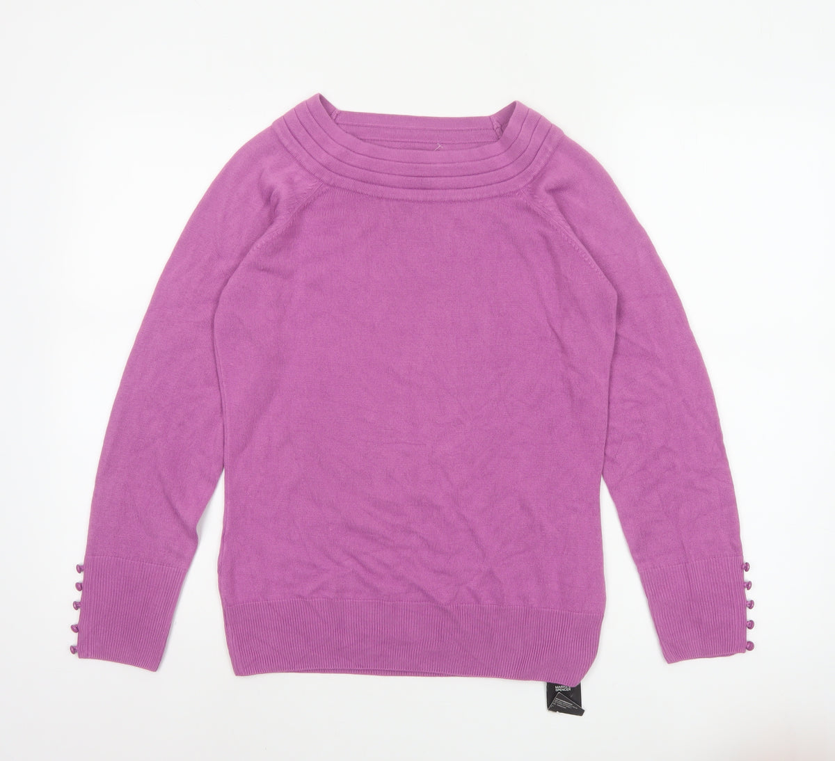 Marks & Spencer Women Pink UK 12 Cowl Neck Button Cuff Jumper