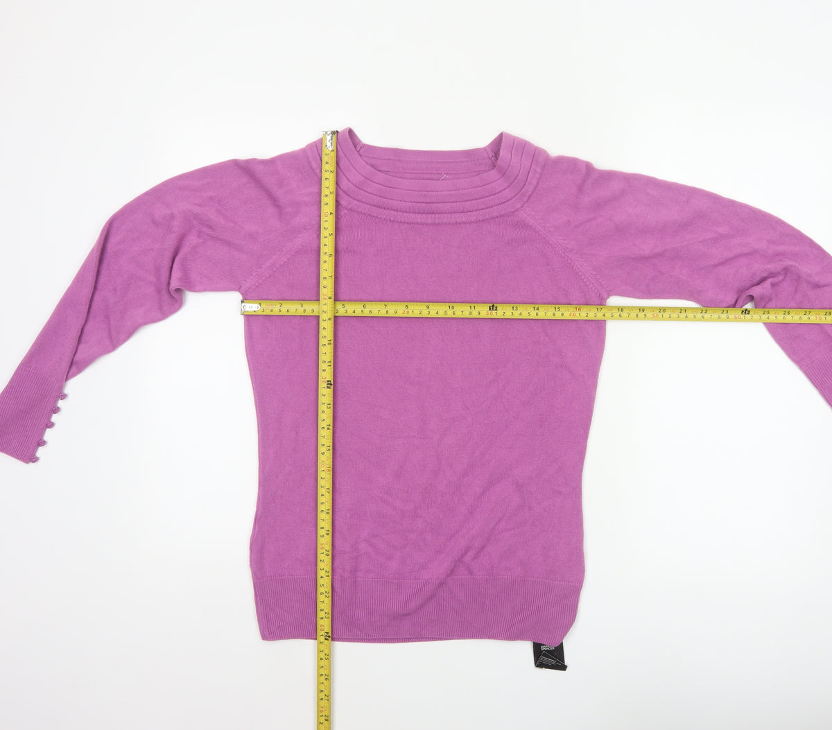 Marks & Spencer Women Pink UK 12 Cowl Neck Button Cuff Jumper