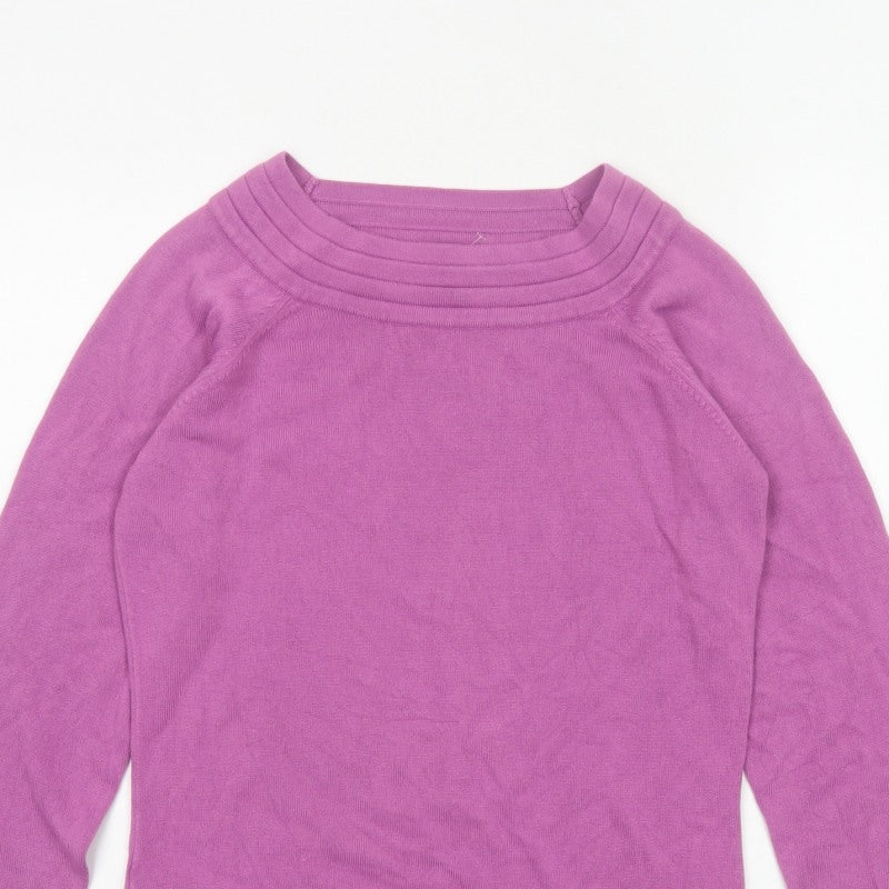 Marks & Spencer Women Pink UK 12 Cowl Neck Button Cuff Jumper
