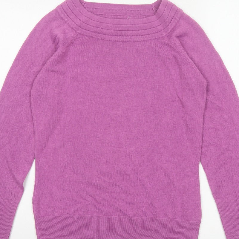 Marks & Spencer Women Pink UK 12 Cowl Neck Button Cuff Jumper