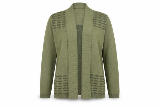 Envy Women’s Green Open Knit Cardigan M Long Sleeve