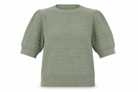 Marks and Spencer Women Green UK 12 Short Sleeve Textured Knit Jumper