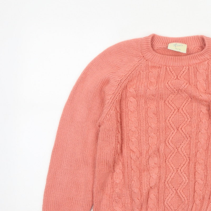 Amari Teens Pink Cable Knit Crew Neck Jumper Size 10/12