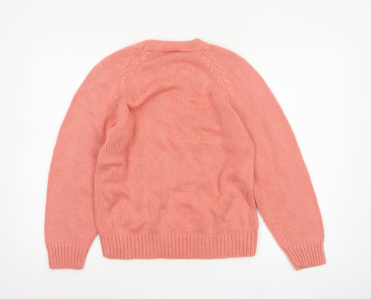 Amari Teens Pink Cable Knit Crew Neck Jumper Size 10/12