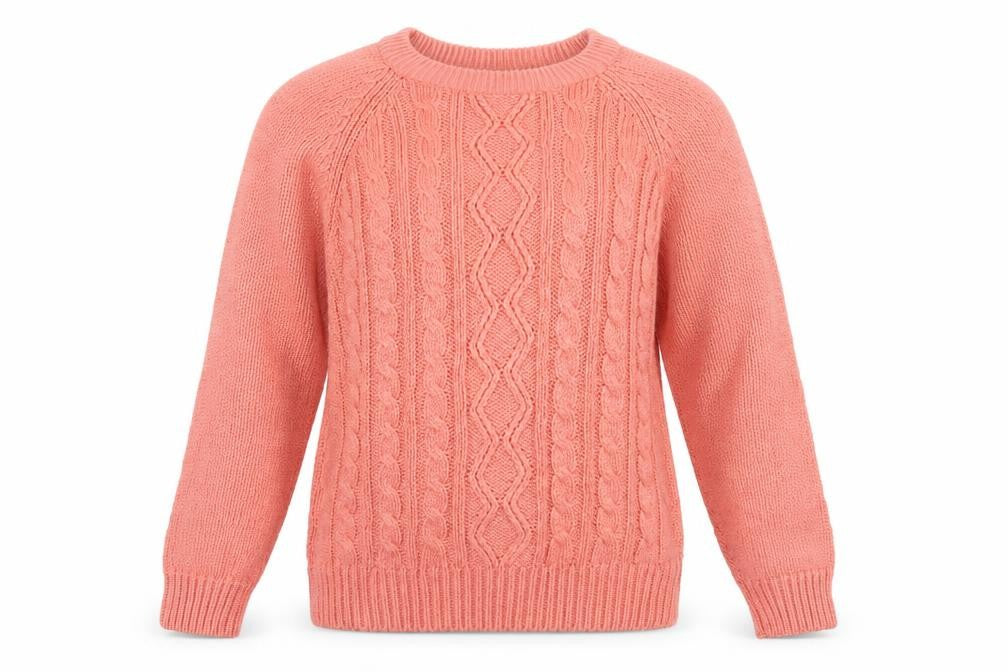 Amari Teens Pink Cable Knit Crew Neck Jumper Size 10/12