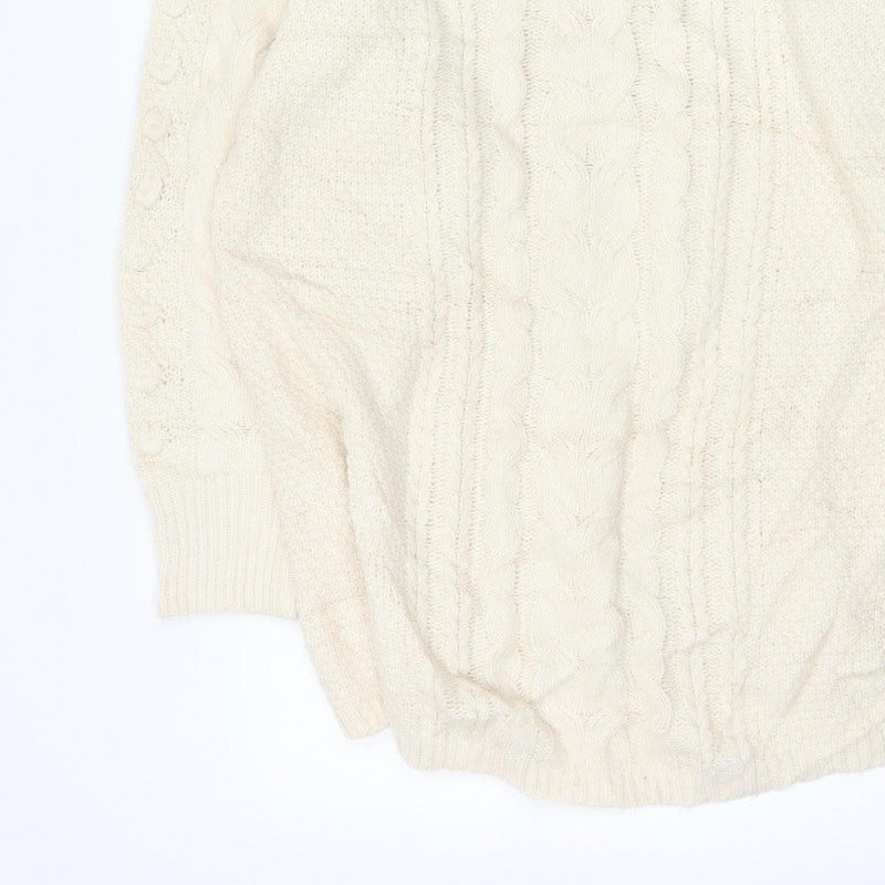 H&M Women’s Ivory UK 22 Cable Knit Oversized Pullover Jumper