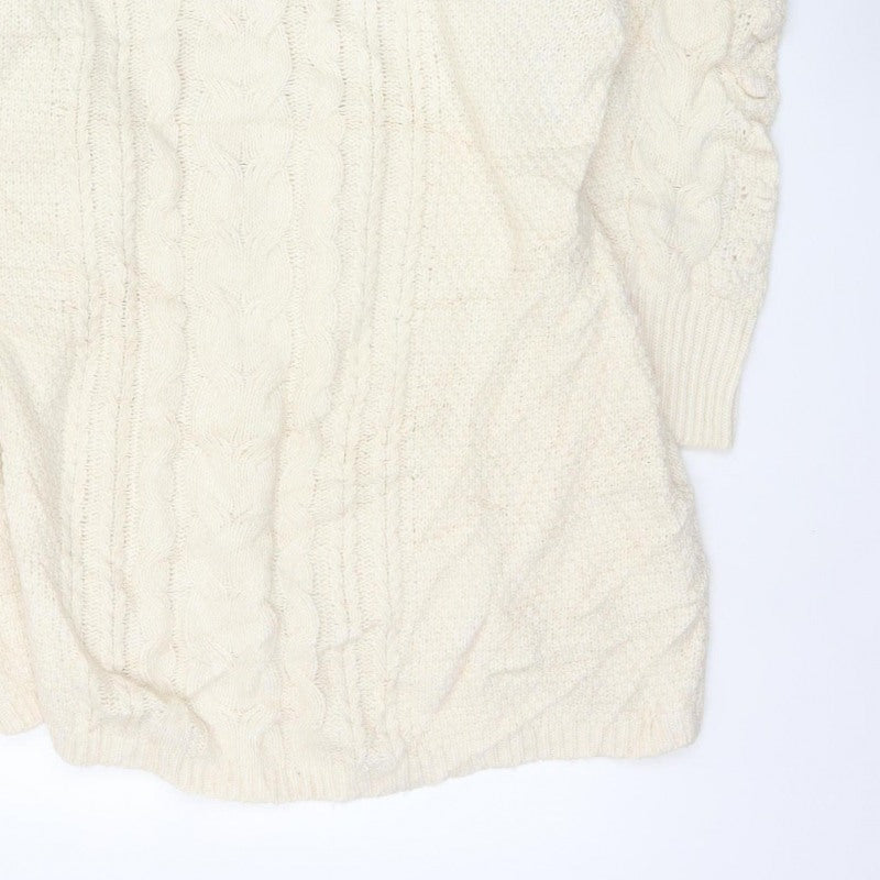 H&M Women’s Ivory UK 22 Cable Knit Oversized Pullover Jumper