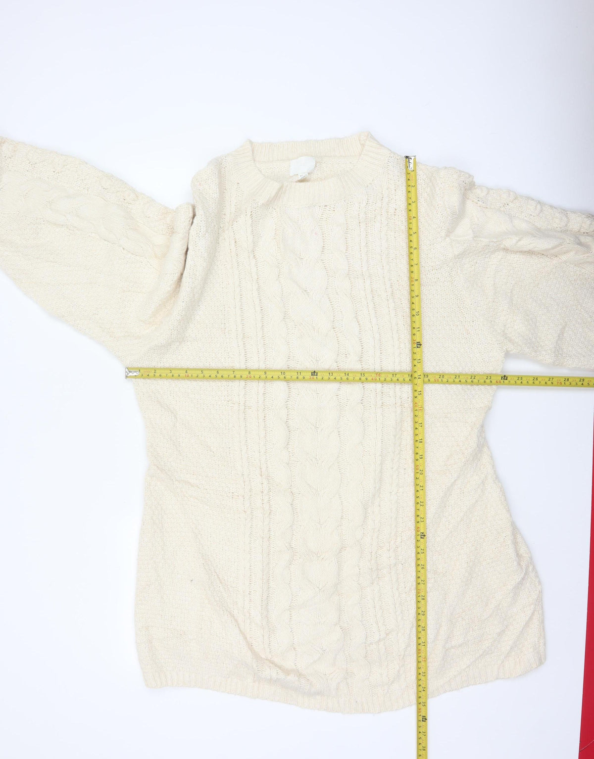 H&M Women’s Ivory UK 22 Cable Knit Oversized Pullover Jumper