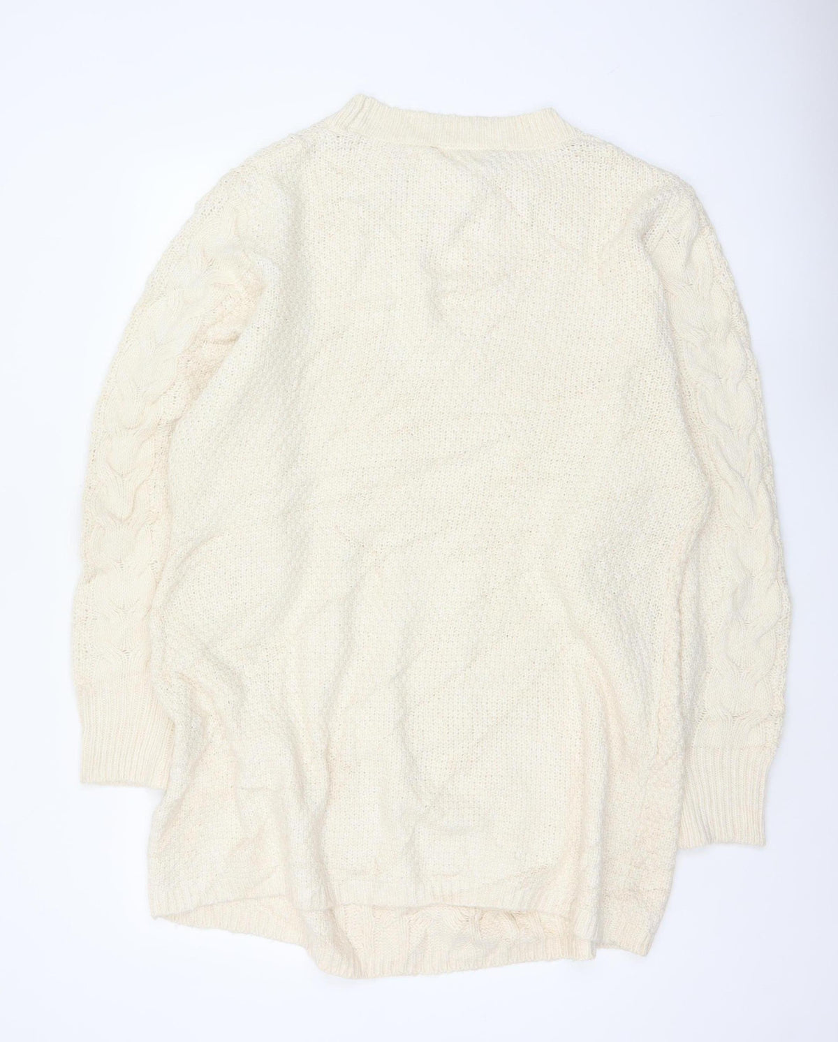 H&M Women’s Ivory UK 22 Cable Knit Oversized Pullover Jumper