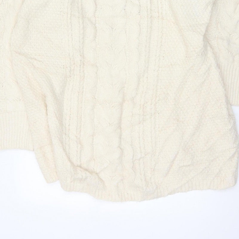 H&M Women’s Ivory UK 22 Cable Knit Oversized Pullover Jumper