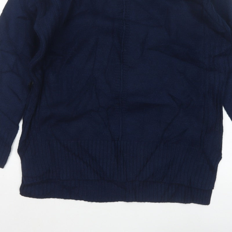 JD Williams Women's Navy Blue UK 12/14 Cable Knit Crew Neck Pullover Jumper