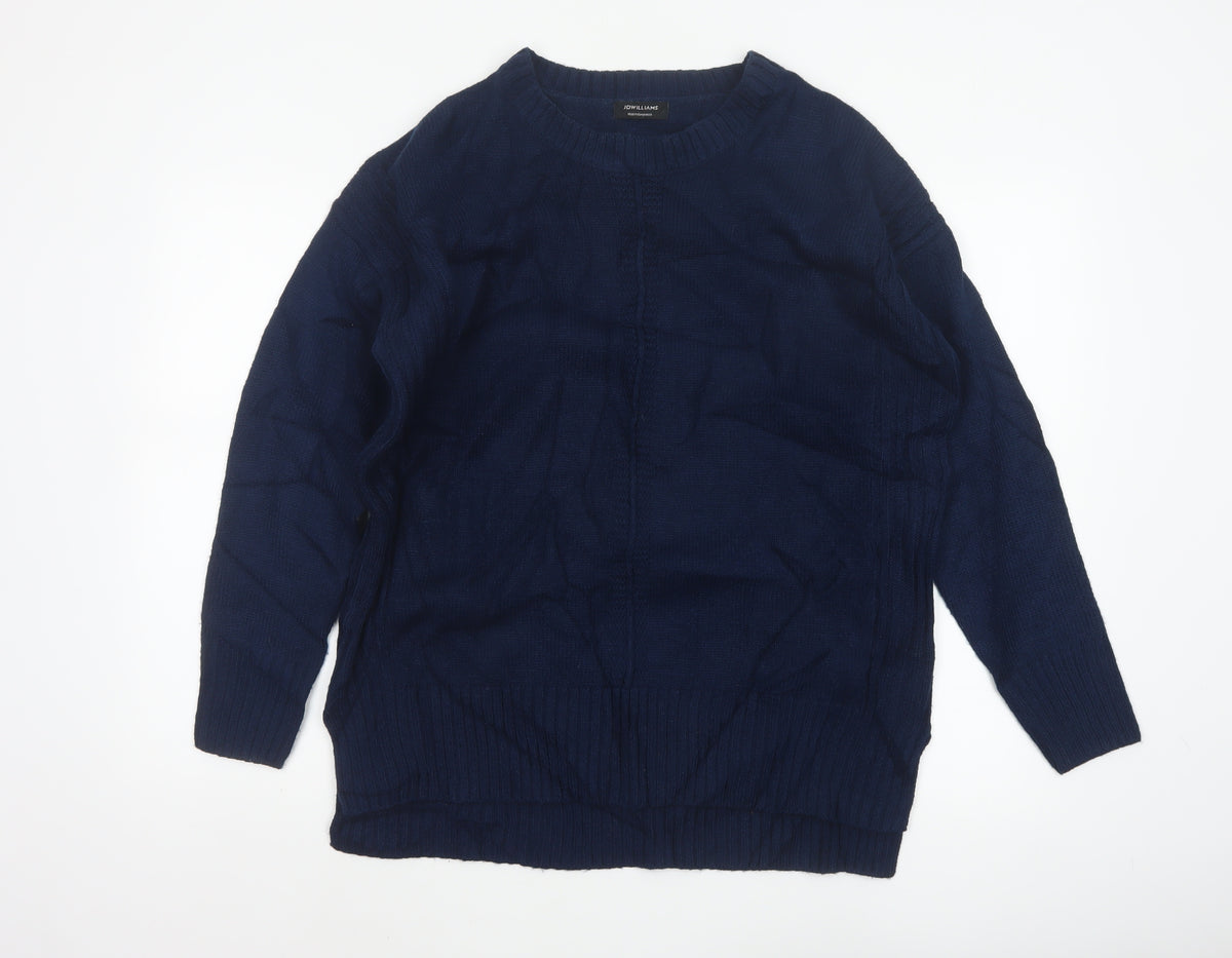 JD Williams Women's Navy Blue UK 12/14 Cable Knit Crew Neck Pullover Jumper