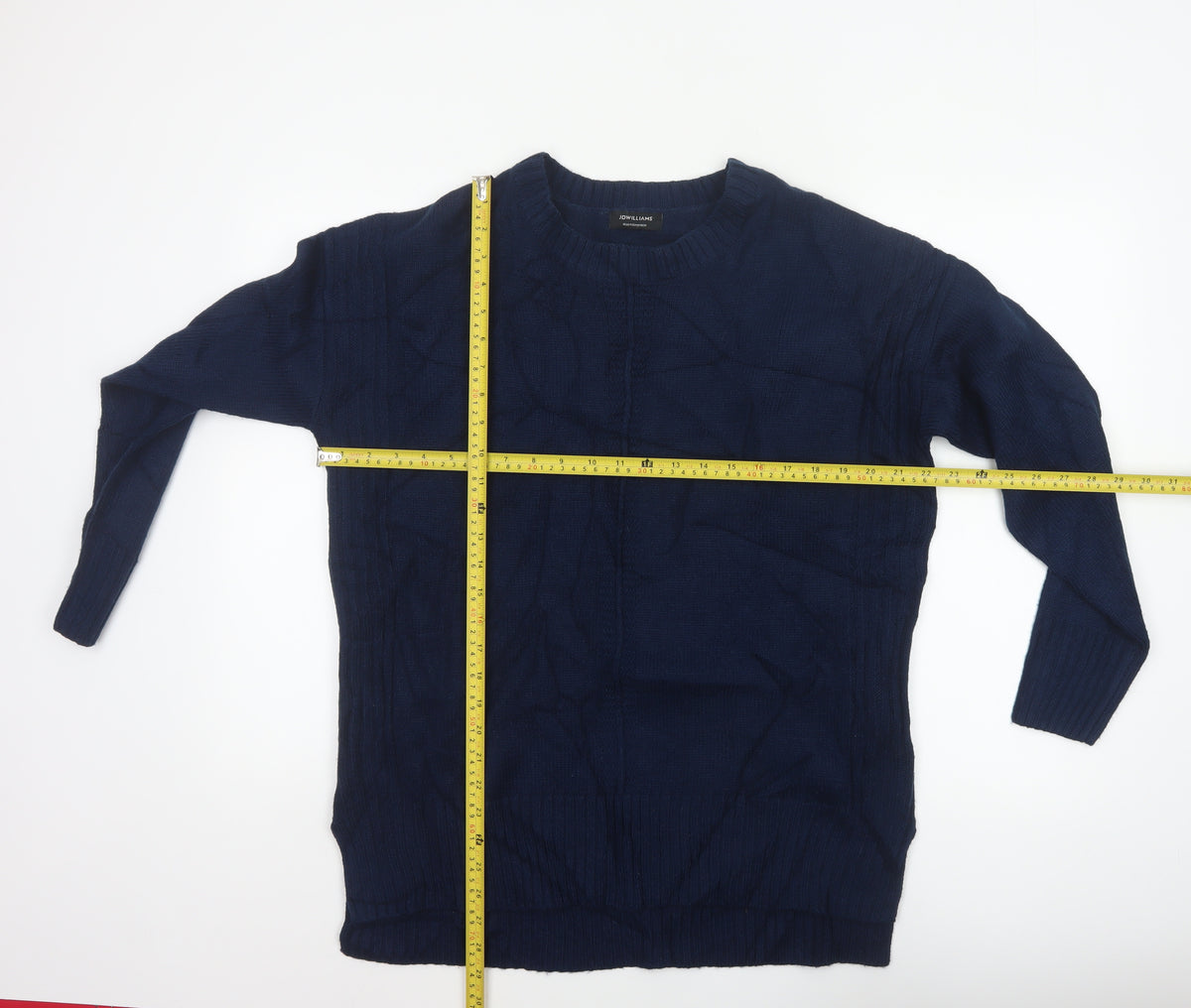 JD Williams Women's Navy Blue UK 12/14 Cable Knit Crew Neck Pullover Jumper