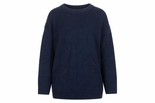 JD Williams Women's Navy Blue UK 12/14 Cable Knit Crew Neck Pullover Jumper