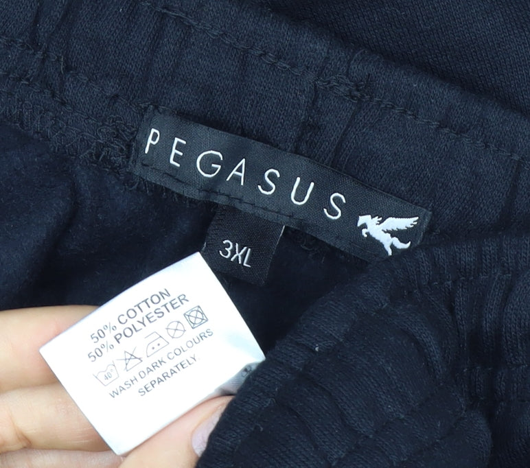 Pegasus Men’s Black 3XL Jogger Sweatpants Drawstring Cotton Blend