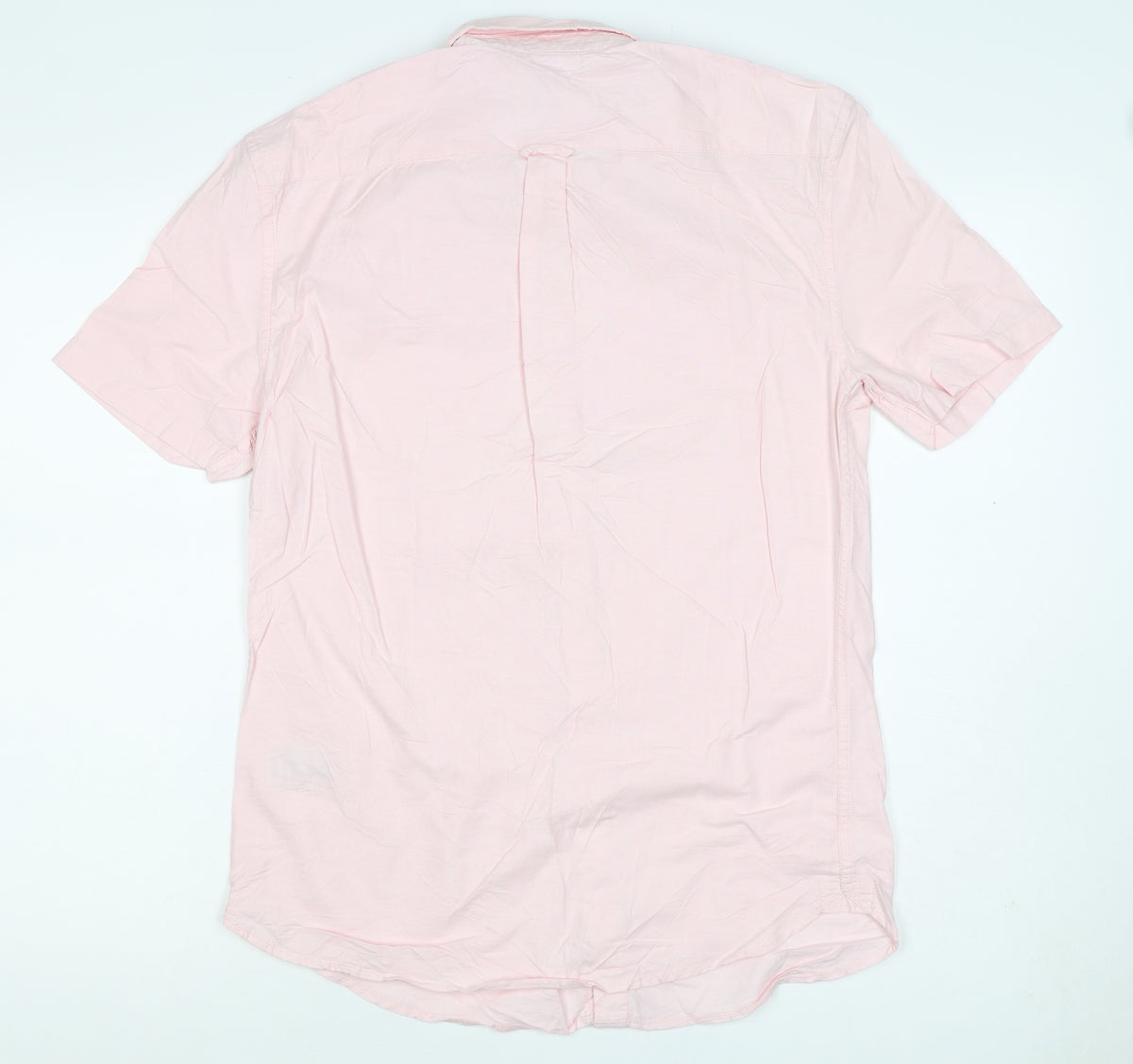 Marks and Spencer Men Pink S Regular Fit Cotton Button Down Shirt