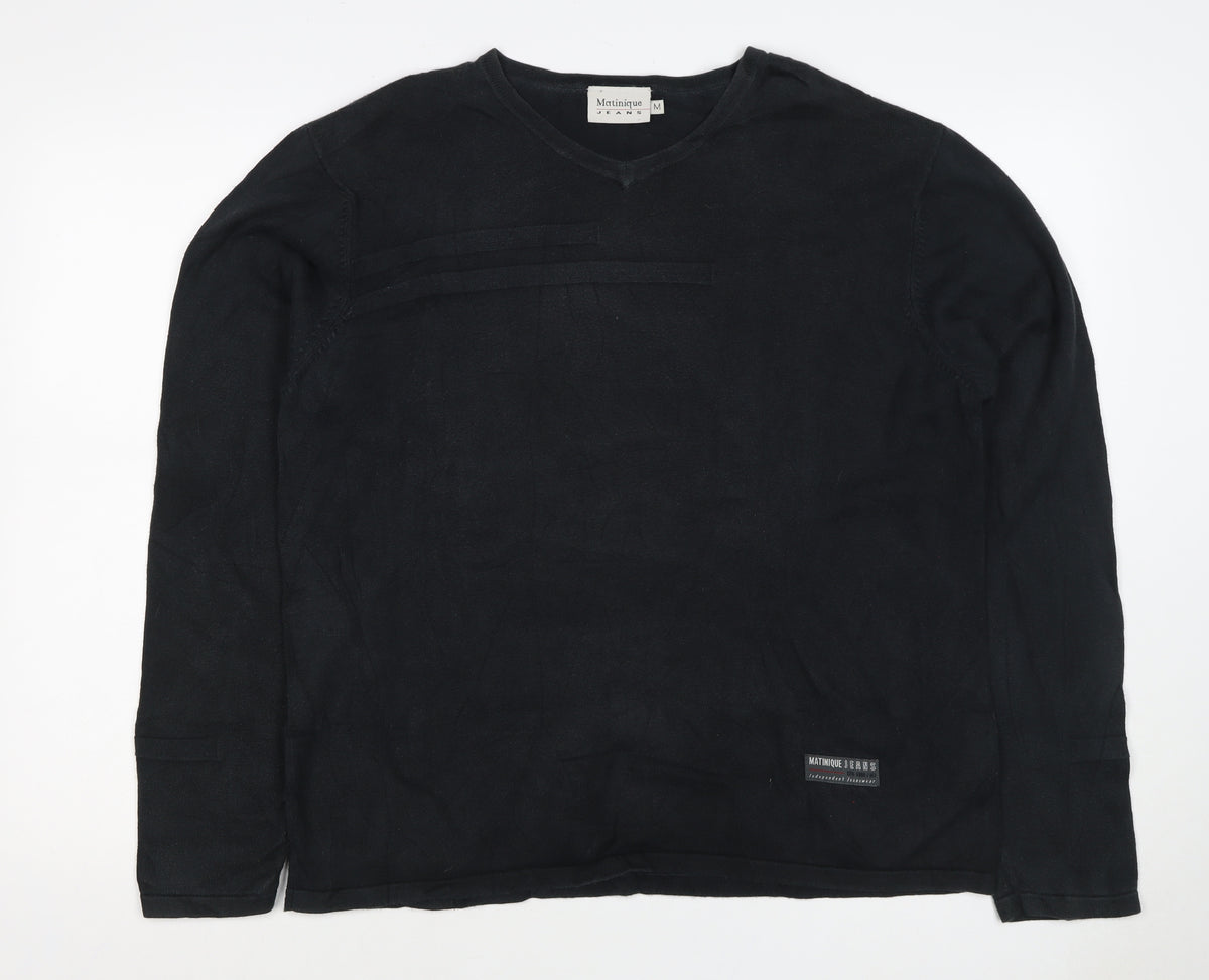 Matinique Jeans Men's Black M Pullover Crew Neck Knit Jumper Logo