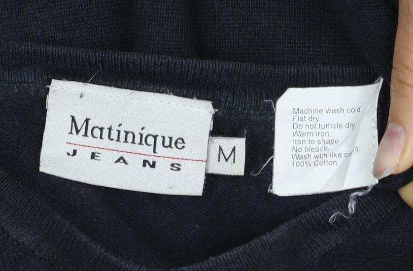 Matinique Jeans Men's Black M Pullover Crew Neck Knit Jumper Logo