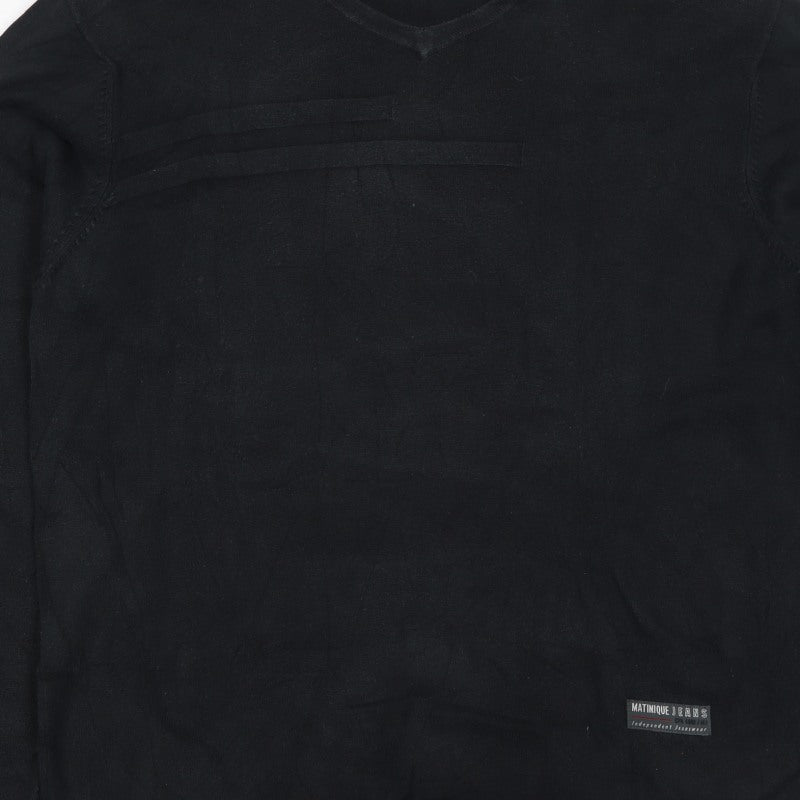 Matinique Jeans Men's Black M Pullover Crew Neck Knit Jumper Logo